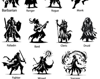 Dndキャラクタークラスステッカー、ダンジョンズ＆ドラゴンズデカール、これらの大きなデカールでローグ、パラディン、ドルイド、バーバリアンなどをレベルアップ