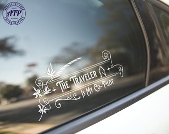 The Traveler Is My Co-Pilot Sticker, Critical Role Decal For Cars, D&D car decal, DND Vinyl Decal, Dungeons and Dragons Sticker