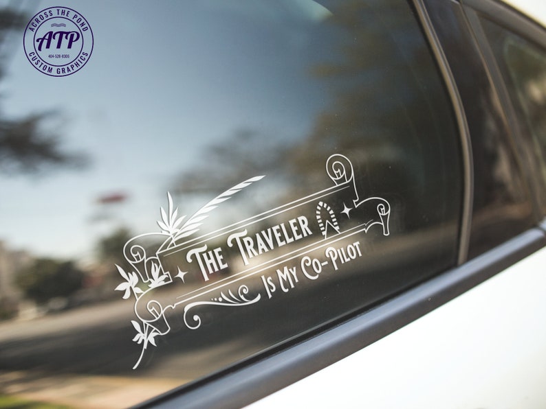 The Traveler Is My Co-Pilot Sticker, Critical Role Decal For Cars, D&D car decal, DND Vinyl Decal, Dungeons and Dragons Sticker image 1