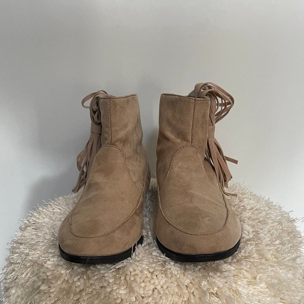 Tan Faux Fur Ankle Boots