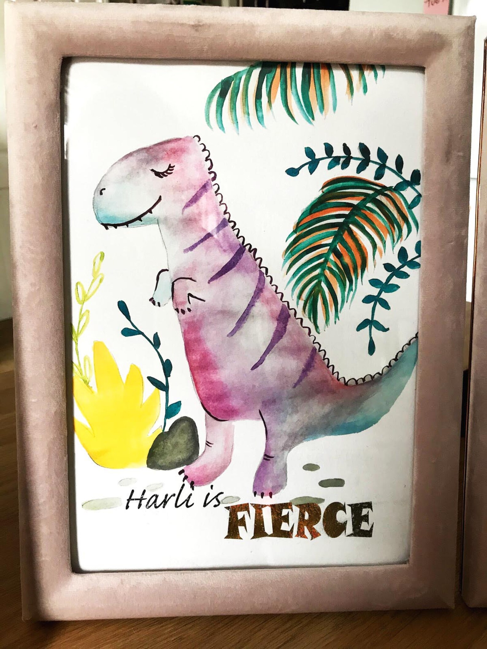 Handgemalte Aquarell dino Dino Kinderzimmer Dino Etsy