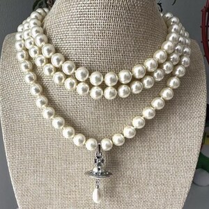Vivienne Westwood Three Row Pearl Necklace - Etsy