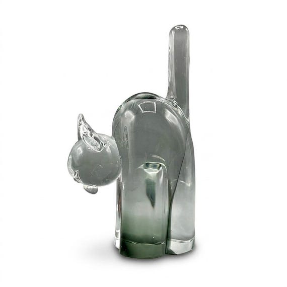 FELINE CAT Figurine Glass Murano Vetri d'Arte Archimede Seguso attributed Design SOMMERSO Italy 70s