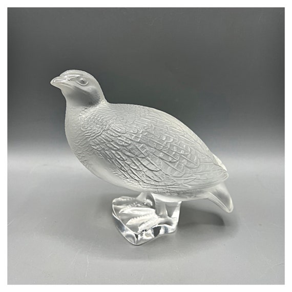 LALIQUE France PARTRIDGE Bird Figure Bird Quail Turkey Goose vintage crystal