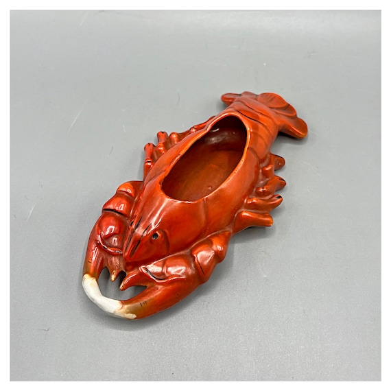 ROYAL BAYREUTH Bavaria Tettau Attributed Lobster Prawn Porcelain Appetizer Tray Sea Collection Rare Vintage Marine Figurine