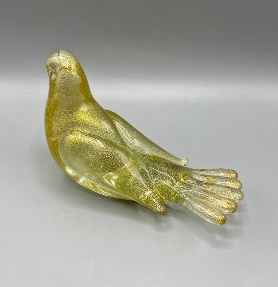 BIRD SPARROW MURANO Aventurine Figurine Glass Murano Vetri D