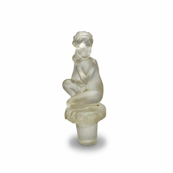 STOPPER Perfume ARYS l'amour dans le Couer Woman Art Deco Bouchon Flacon Antique Girl Promenade Matinale Cristal Lalique Viard Bottle