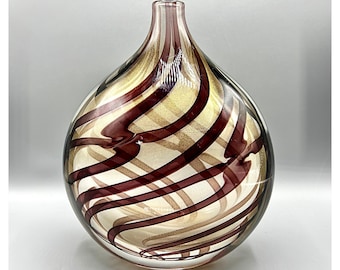 SEGUSO VIRO MURANO Suez Ametista Aventurine Vase Exclusive Glass Murano Vetri d'Arte Luxury Design Italy 90s