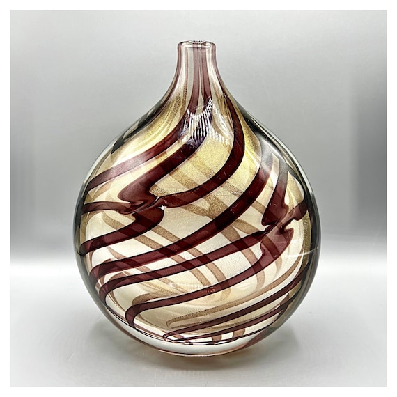 SEGUSO VIRO MURANO Suez Ametista Aventurine Vase Exclusive Glass Murano Vetri d'Arte Luxury Design Italy 90s