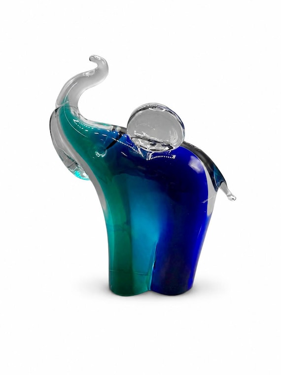 Elefante en Cristal Murano Tricolor por VINCENZO NASON & C Italia 80s