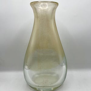 Large Murano glass vase with gold dust or aventurine inlay. Rare model ca. 70s