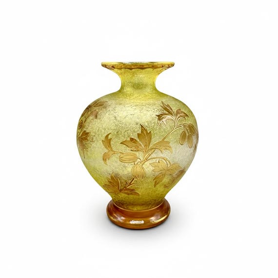 SAINT LOUIS ST Jarrón grabado al ácido Art Nouveau ca. 1900