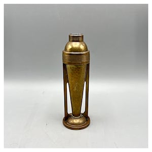 WMF Small Vase in Brass and Glass Rare Württembergische Metallwarenfabrik antique Albert Mayer Paul Haustein Art Nouveau ca.1900