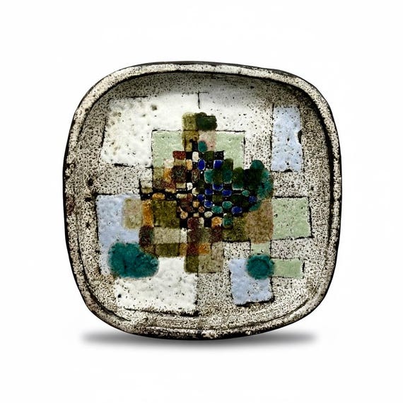 PAUL QUÉRÉ Le MINOTAURE Vallauris Tray Vide poche ceramic France Art Deco Bowl Empty pockets Colors