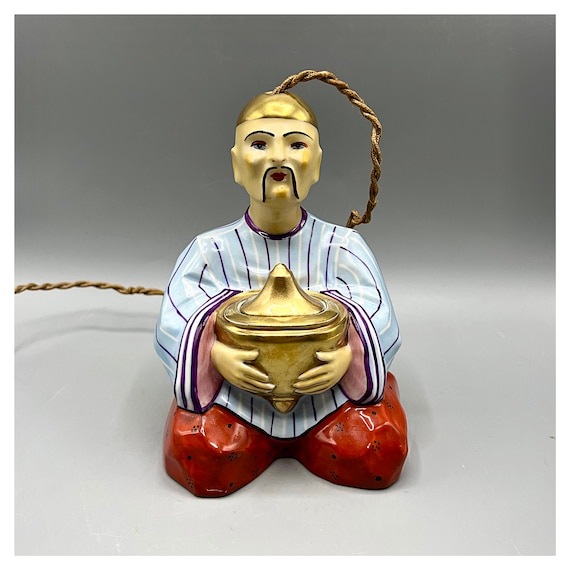 LIMOGES ALADDIN FRANCE Lamp Perfume Rain Oil Aroma Porcelain Oriental Asian Art Deco Rare Paris