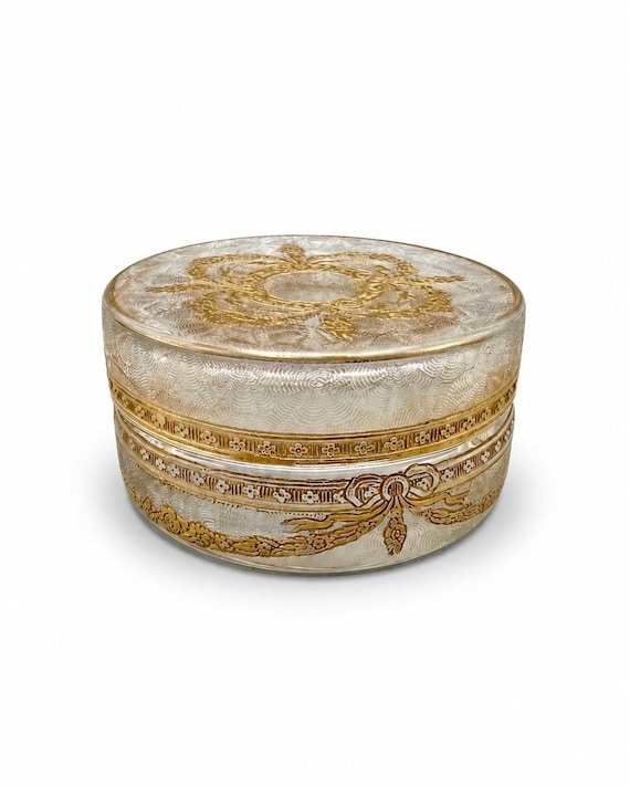 Antigua Caja para pasta dentrífica o Polvera Set de Baño SAINT LOUIS ca. 1900