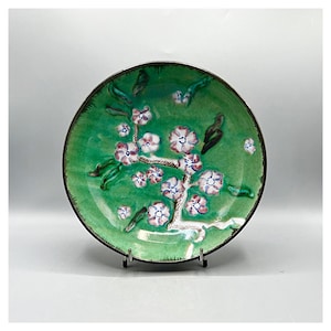 GOLDSCHEIDER Ceramic Centerpiece or Bowl model PRUNUS FLOWERS Japanese Oriental Japonais Style Art Nouveau Austria Vienna