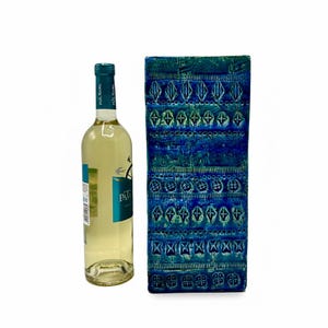 BITOSSI XL 727 / 30 Aldo londi GROTE Rechthoekige Keramische Vaas Rimini Blauw Italië ca. jaren 70