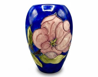 MOORCROFT Vase Rare Model Ceramic Walter & William Clematis Hibiscus England