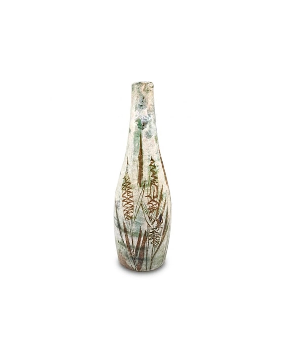 Original Vintage French Ceramic Vase in the style of Jacques Blin, signed by an unknown artist.