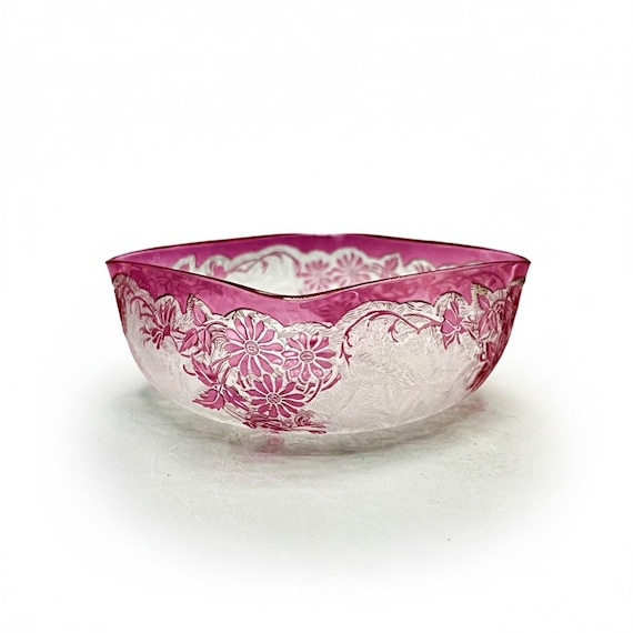 BACCARAT ÉGLANTIER Garniture Bandeja Bol Cristal al ácido ca.1900