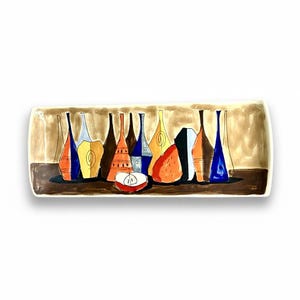 Gran Bandeja o placa pared al estilo Giorgio MORANDI FANTONI San Marino Italia cerámica centro Sesto Fiorentino Fanciullacci Enzo Borgini