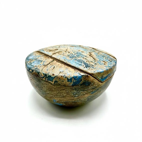 PHILIPPE DUBUC Box Artistic Ceramic Original Design Contemporary Rare Unique Stoneware France 90s