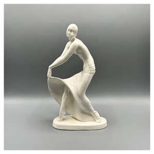 SITZENDORF TÄNZERIN SCULPTURE Bavaria Germany Figure Dancer Ceramic old crackle rare Art Deco model