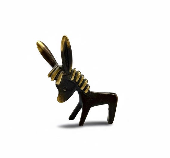 Burro Portaplumas en bronce - WALTER BOSSE Austria 60s