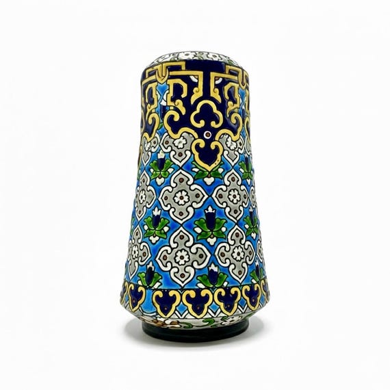 JULES VIEILLARD BORDEAUX France Antique Glazed Ceramic Vase Persian Style Art Nouveau Longwy