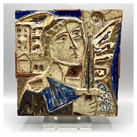 Relieve o placa de Cerámica decorativa posiblemente Francia ca.50s