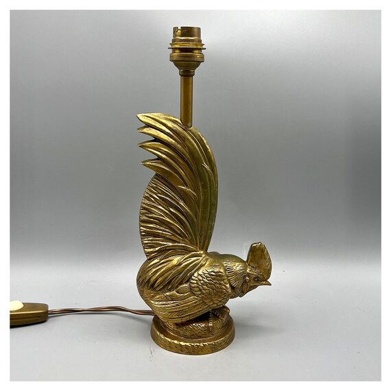 BRONZE LAMP Coq Antique in the manner of René LALIQUE France Rooster Car Mascot 1135 Bird Figure