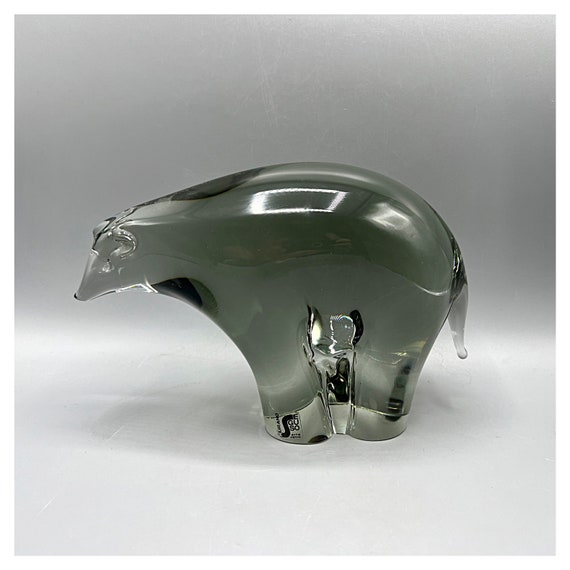 POLAR BEAR SEGUSO A.V Figurine Glass Murano Vetri d'Arte Design Sommerso Italy 70s