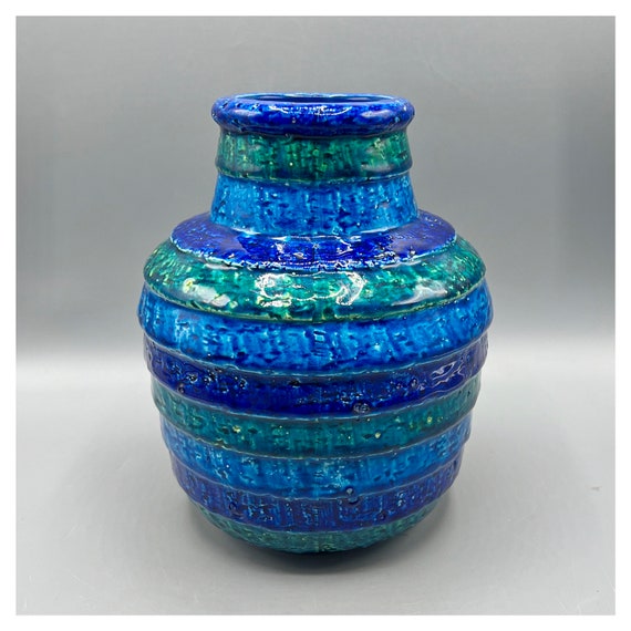 Jarrón atribuído a BITOSSI tricolor cerámica Italia ca.70s