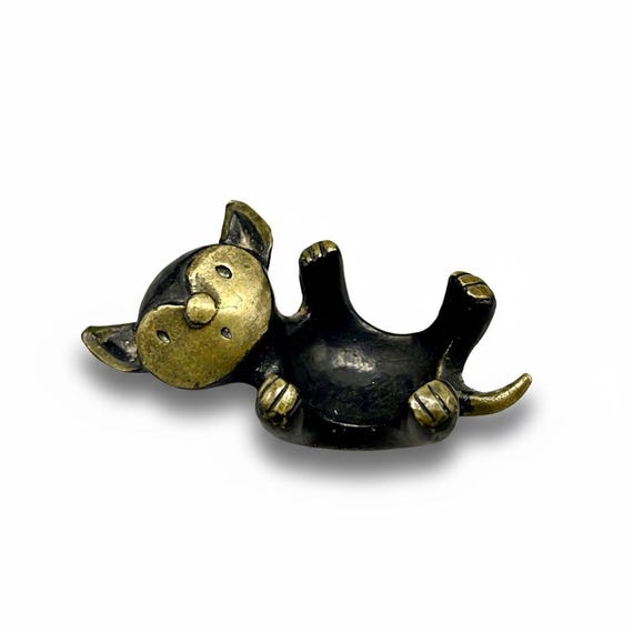 Figurita Gato en bronce diseño WALTER BOSSE para HERTHA Baller Austria 60s