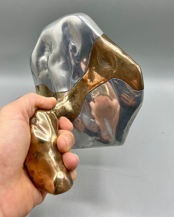 DAVID MARSHALL Paperweight BRUTALIST Style Design Bronze Hollywood