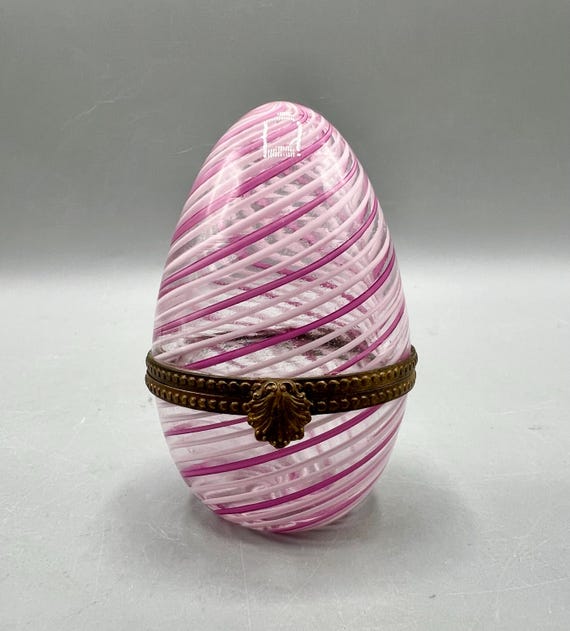 Antigua caja de baratijas en cristal de murano Veneciano