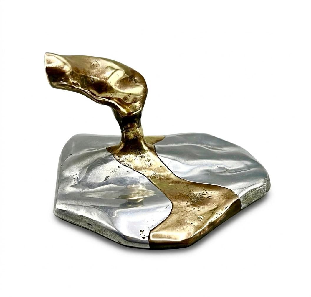 DAVID MARSHALL Paperweight BRUTALIST Style Design Bronze Hollywood