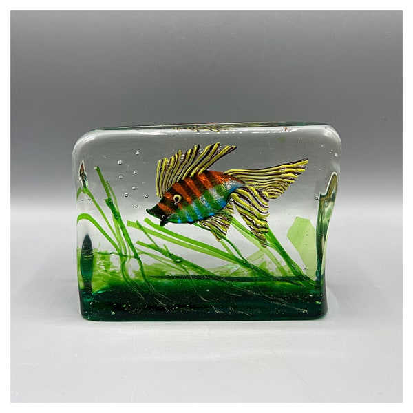 RICCARDO LICATA Sculpture Aquarium Fish Murano Glass Attributed Gino Cenedese Design Fish Tank Italy 60s