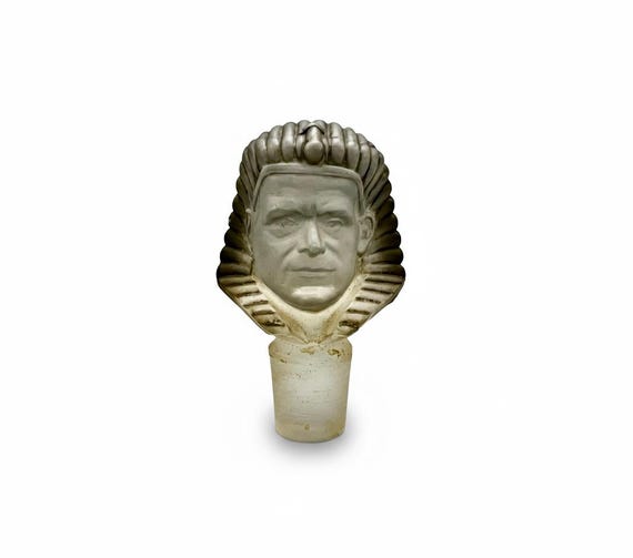 STOPPER Perfume BICHARA Baccarat Ambre d'Abyssinie Yavahna Mounira Art Deco Bouchon Flacon Sphinx Pharaoh Antique Rare Crystal 20s Lalique