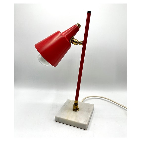 STILUX MILANO attr. LAMP Design Style Red Marble Adjustable Ostuni Lelli Stilnovo Oluce Arredoluce Arteluce Lumi Green Mid Century 50s