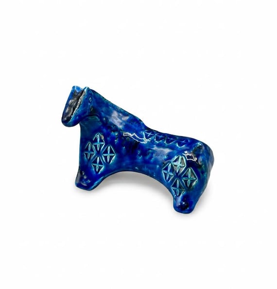 Caballo BITOSSI Aldo Londi Figura animal cerámica Rimini Blu Italia ca.70s