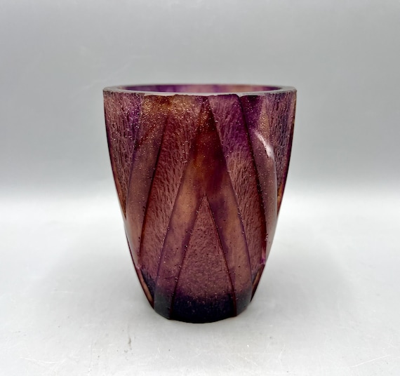 Jarrón en Pâte de Verre estilo Art Deco por DAUM France 80's