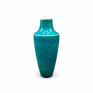 Türkisfarbene Keramikvase, die SÈVRES zugeschrieben wird, Altfrankreich, Stil von Paul Millet