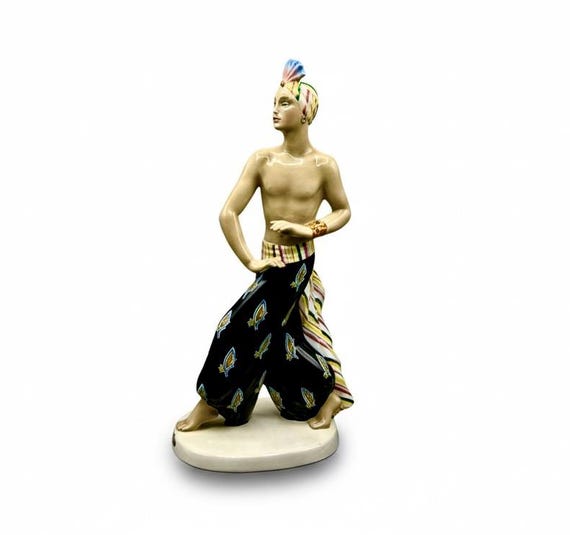 Gran Escultura Art Deco - Caballero Indiano - C.I.A MANNA Torino ca.40's