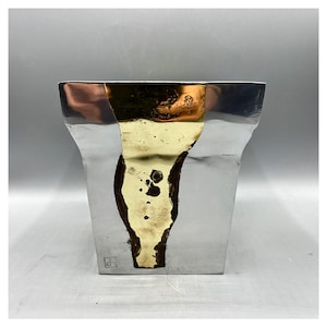 DAVID MARSHALL Vase Planter Flower pot Brutalist Style Design Hollywood Regency Bronze Spain USA Exclusive Rare Model