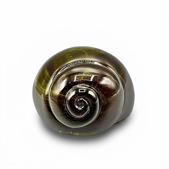 DAUM France Sea Shell SNAIL PAPERWEIGHT Marble type glass Rare vintage