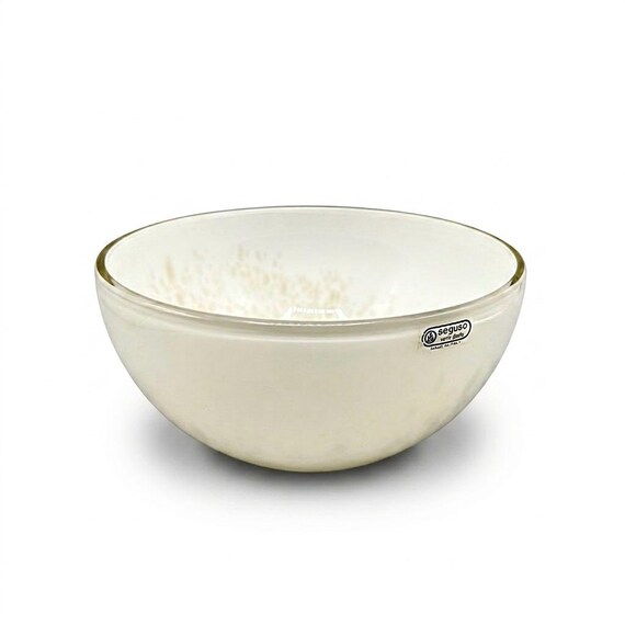 SEGUSO CENTERPIECE Bowl Bowl Glass Murano Vetri d'Arte Original Shape Design Italy 70s