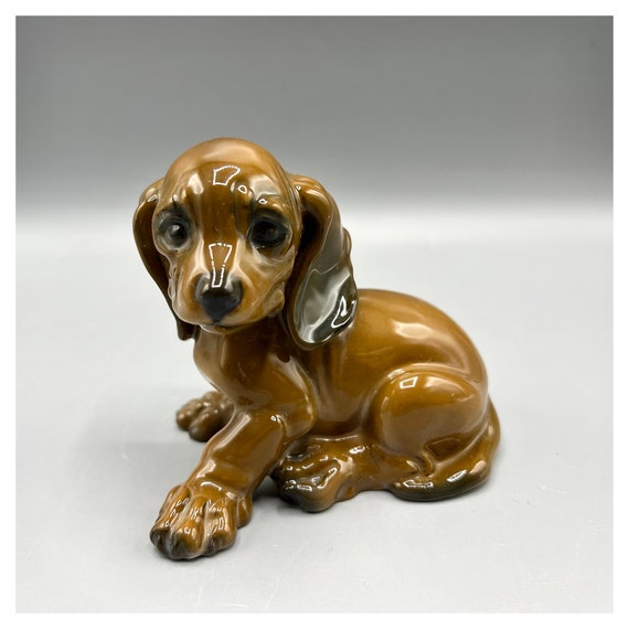 G. KUSPERT ROSENTHAL DACHSHUND Teckel Georg Dog Collection Antique porcelain figure Germany 60s