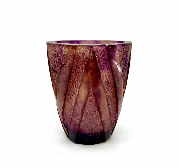 Jarrón en Pâte de Verre estilo Art Deco por DAUM France 80's